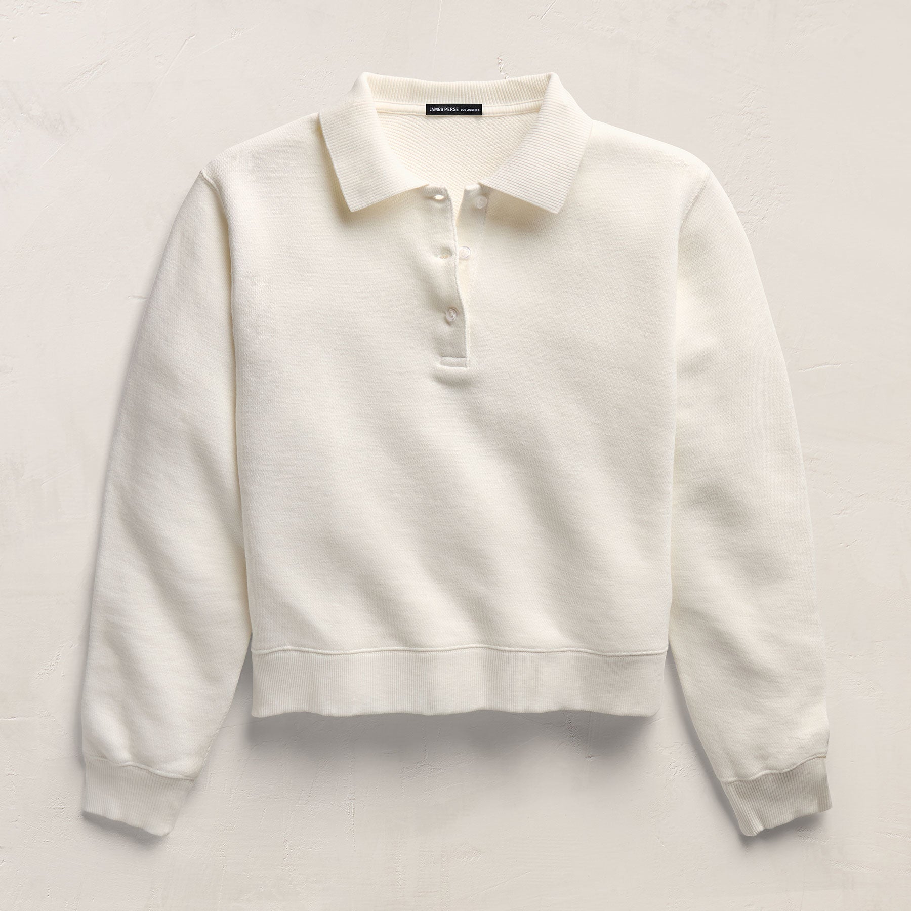 French Terry Henley Pullover in Off White | James Perse Los Angeles