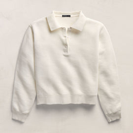 French Terry Henley Pullover in Off White | James Perse Los Angeles
