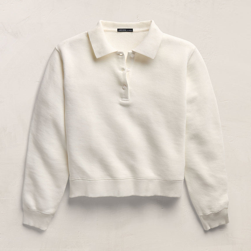 French Terry Henley Pullover in Off White | James Perse Los Angeles