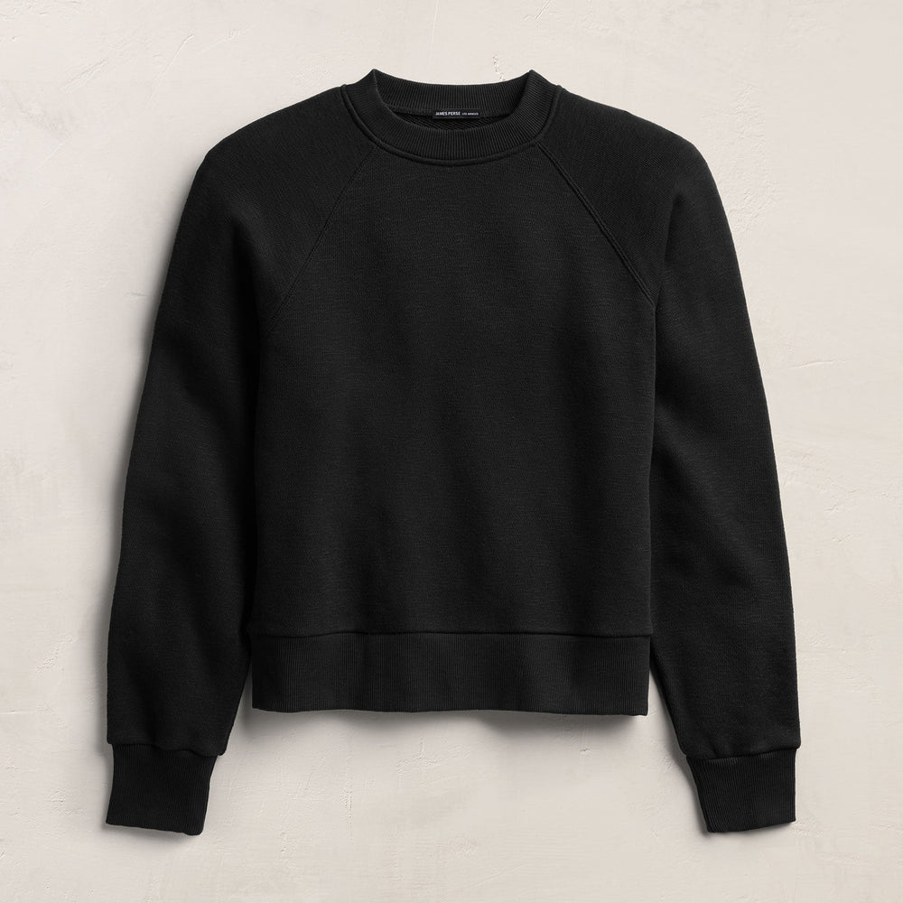 French Terry Crew Sweatshirt in Black | James Perse Los Angeles