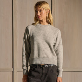 French Terry Crew Sweatshirt - Heather Grey | James Perse Los Angeles