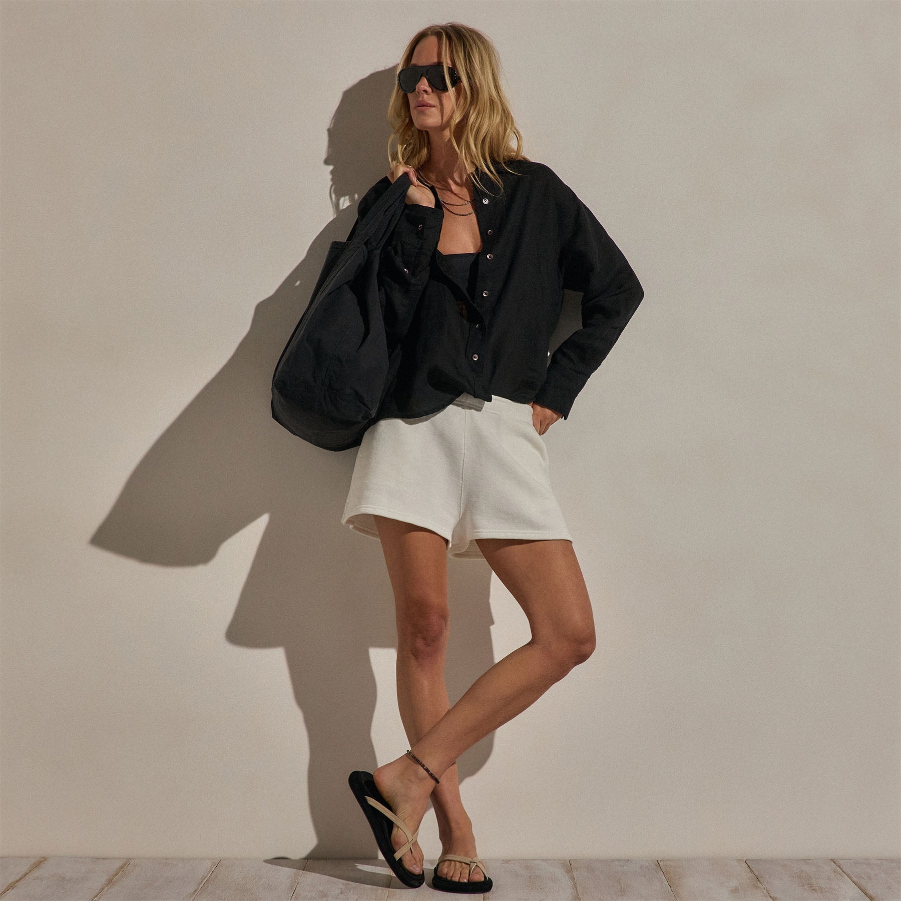 French Terry Sweat Short in Off White | James Perse Los Angeles