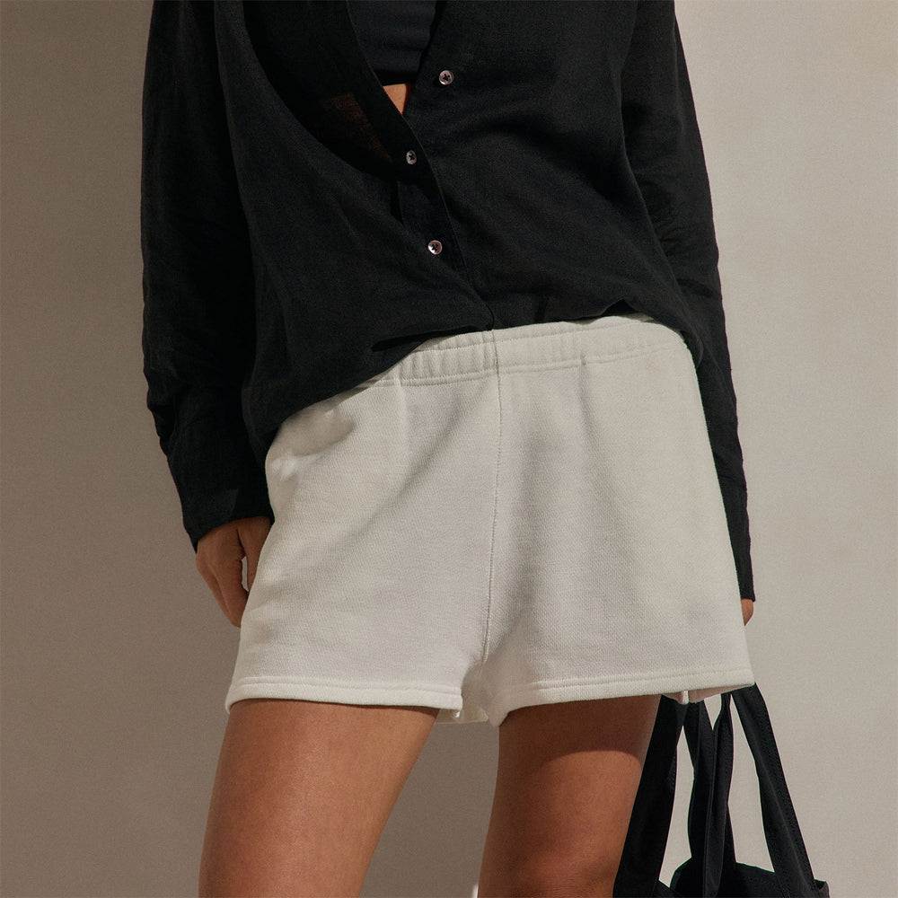 French Terry Sweat Short in Off White | James Perse Los Angeles