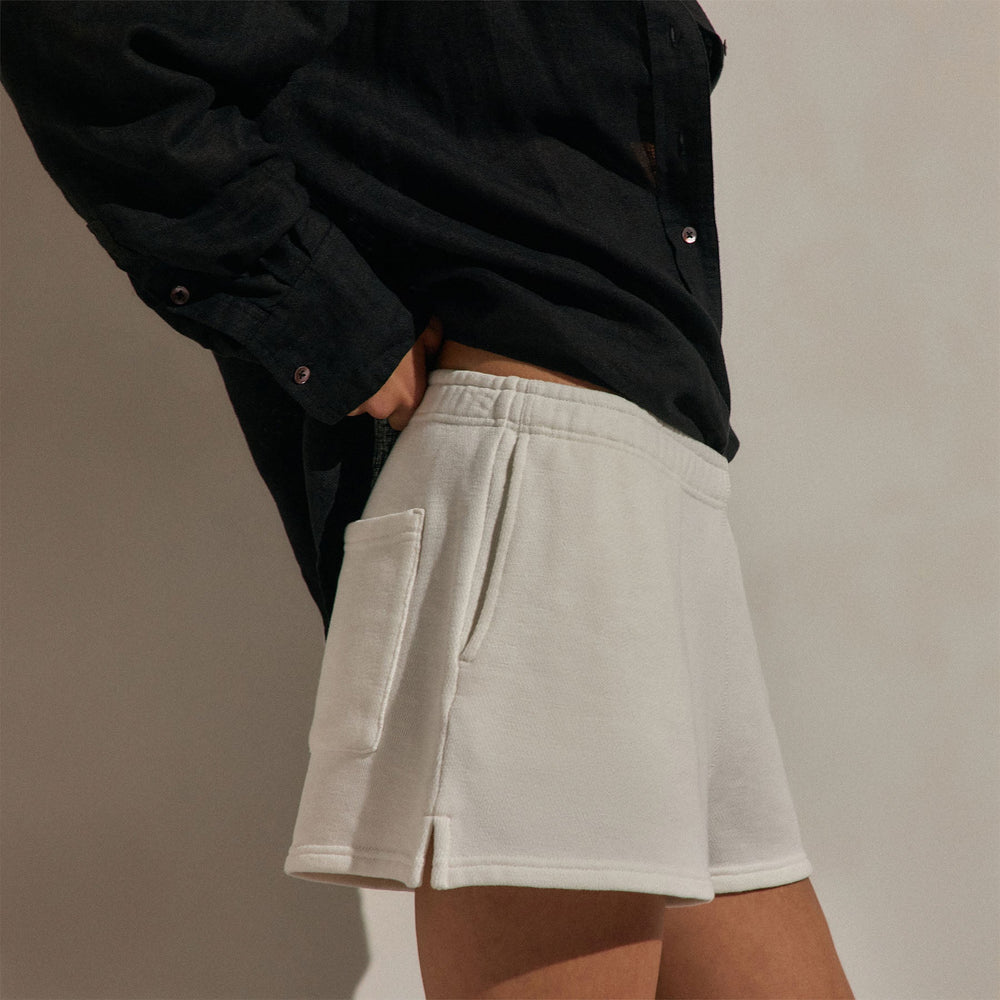 French Terry Sweat Short in Off White | James Perse Los Angeles