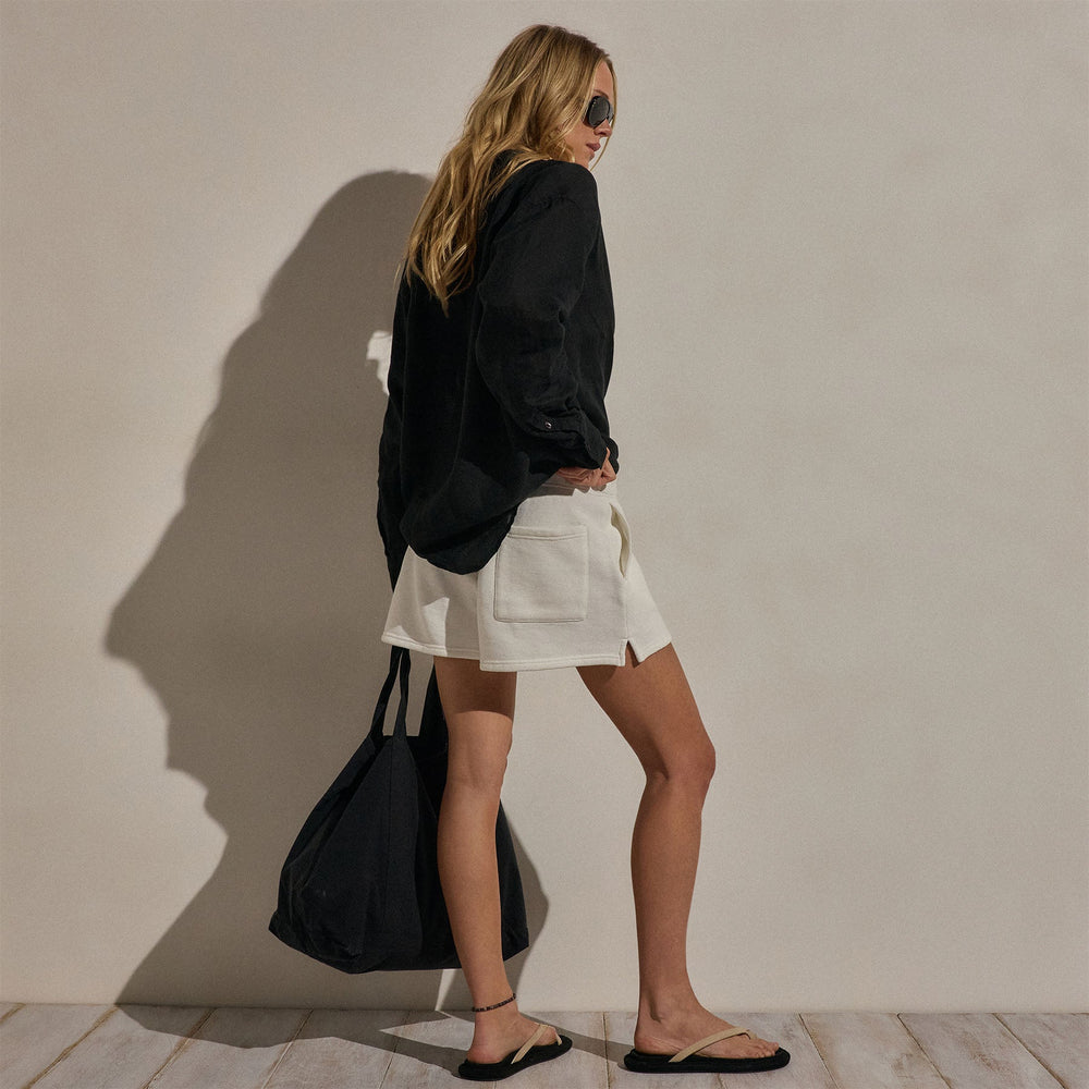 French Terry Sweat Short in Off White | James Perse Los Angeles