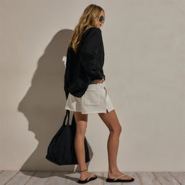 French Terry Sweat Short in Off White | James Perse Los Angeles
