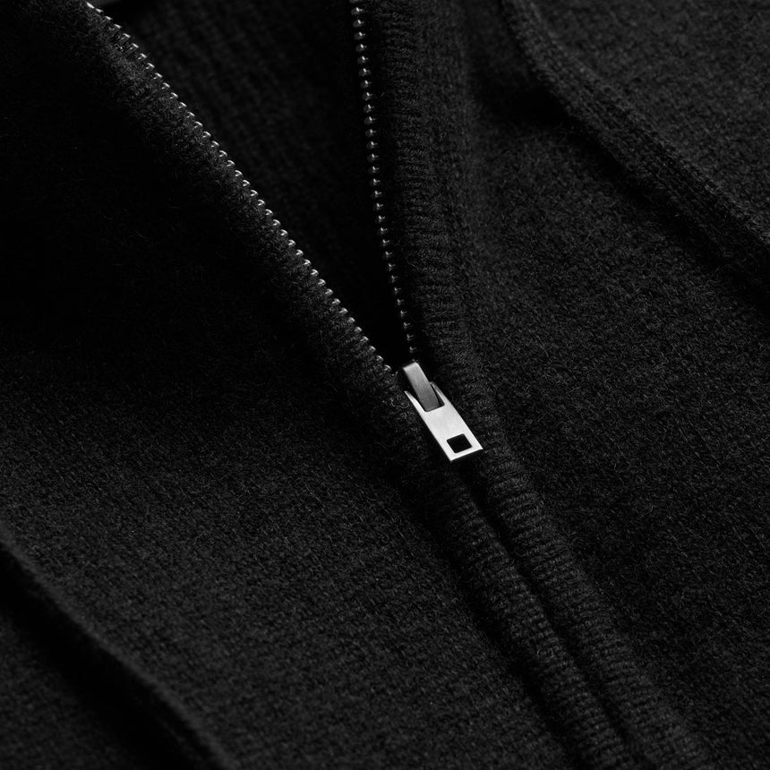 Double Face Zip Up Hoodie in Black | James Perse Los Angeles