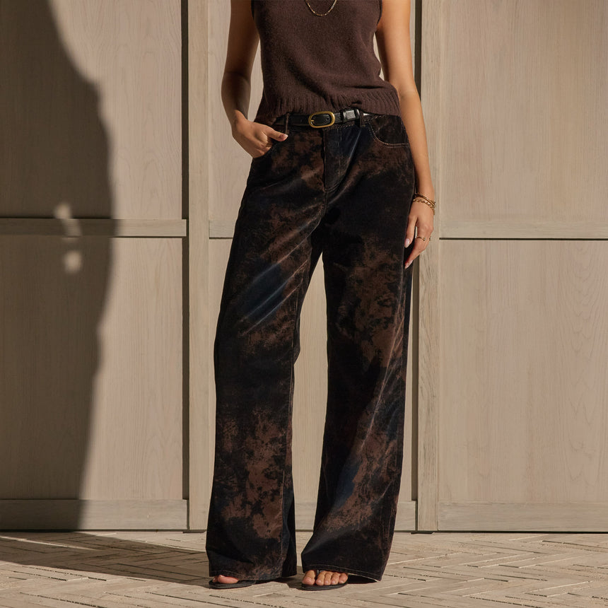 Wide Leg Corduroy Pants - Distressed Black | James Perse Los Angeles
