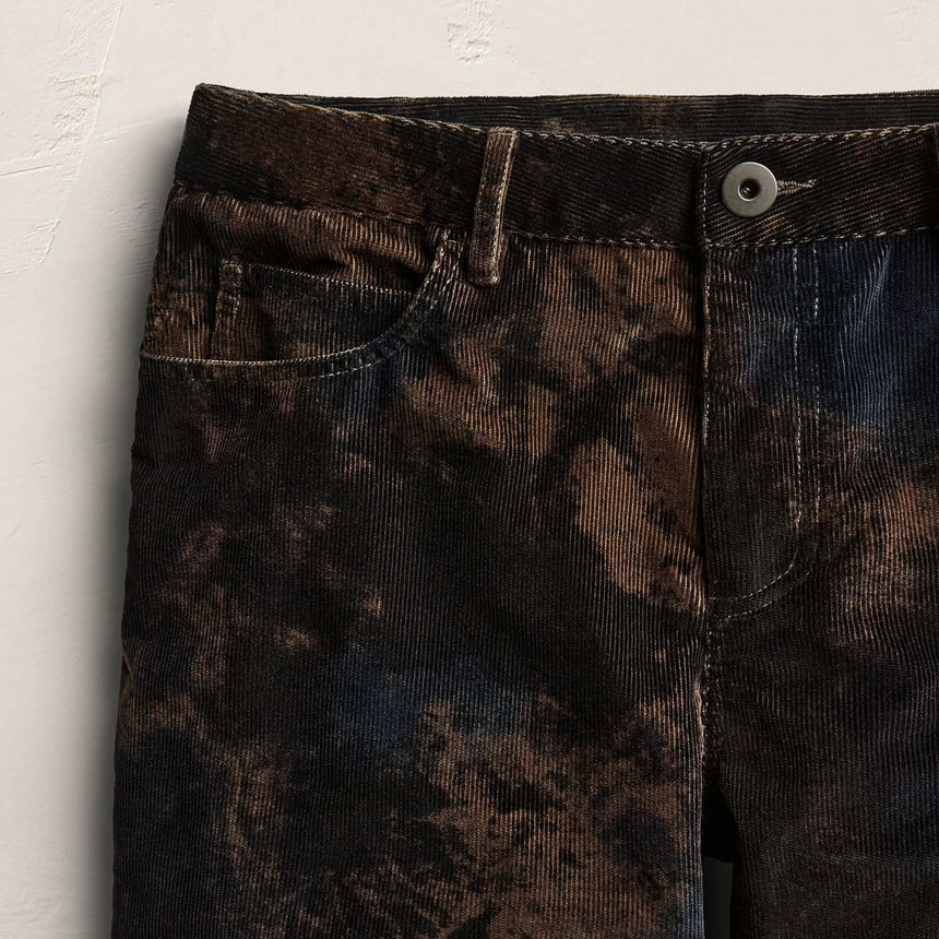 Corduroy Wide Leg Pant - Distressed Black