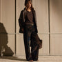 Wide Leg Corduroy Pants - Distressed Black | James Perse Los Angeles