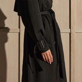 Trench Coat - Black | James Perse Los Angeles