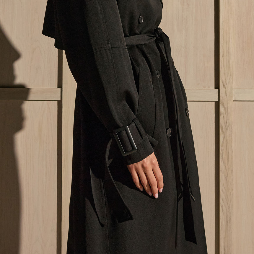 Trench Coat - Black | James Perse Los Angeles