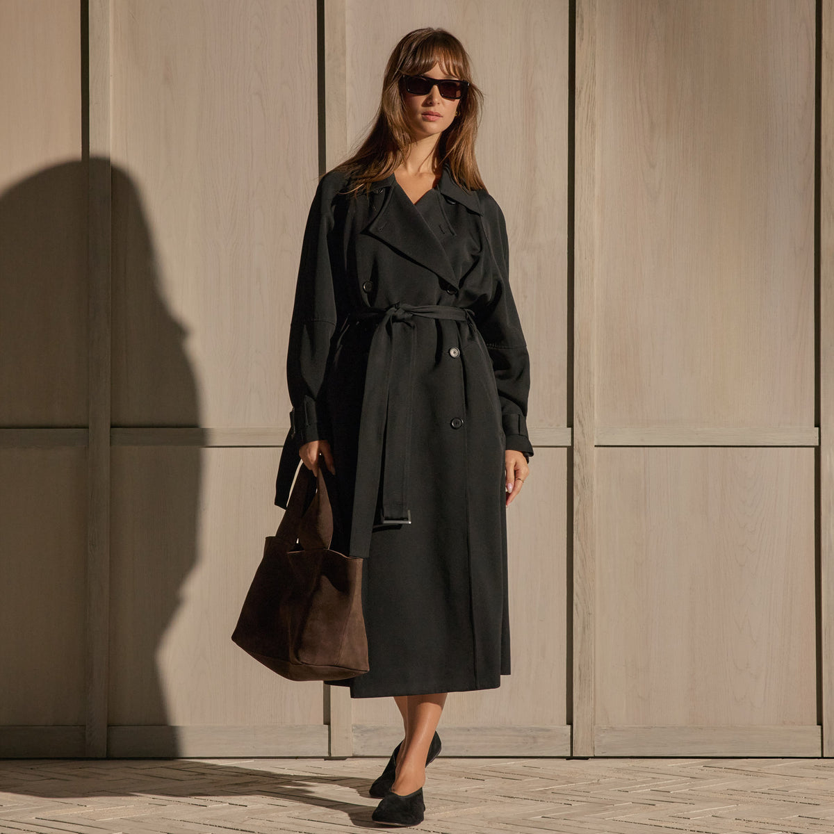 Trench Coat - Black | James Perse Los Angeles