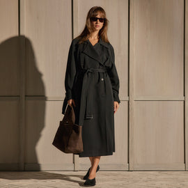 Trench Coat - Black | James Perse Los Angeles