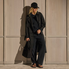 Trench Coat - Black | James Perse Los Angeles