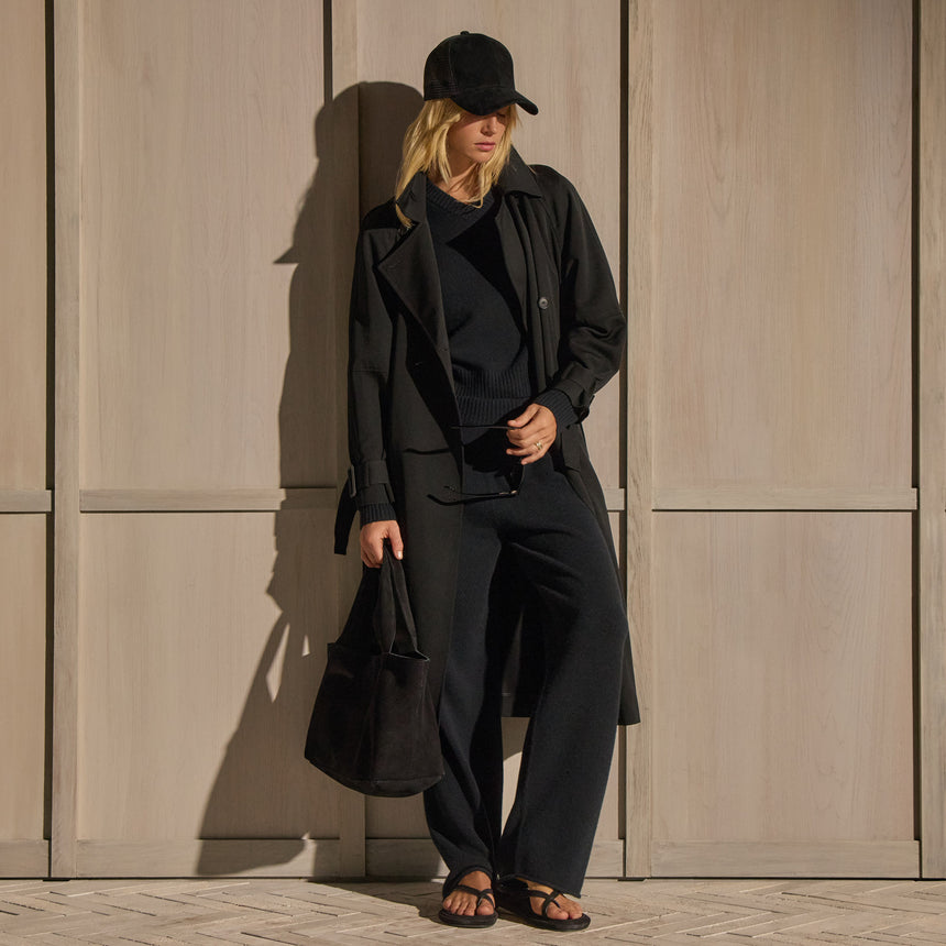 Trench Coat - Black | James Perse Los Angeles