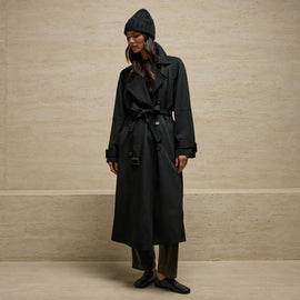 Trench Coat In Black | James Perse Los Angeles