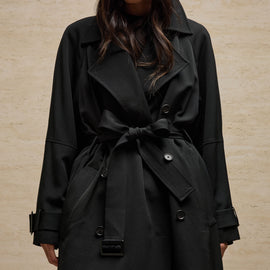 Trench Coat In Black | James Perse Los Angeles