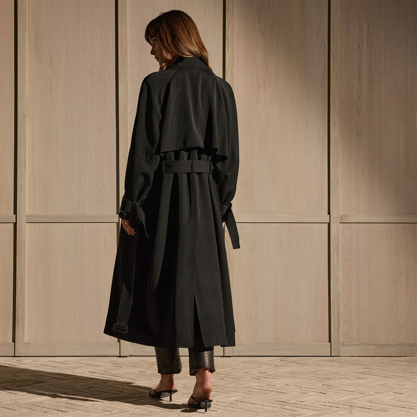 Trench Coat - Black | James Perse Los Angeles