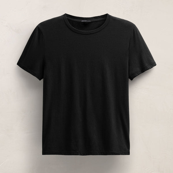 Short Sleeve Elevated Lotus Jersey Crew in Black | James Perse Los Angeles