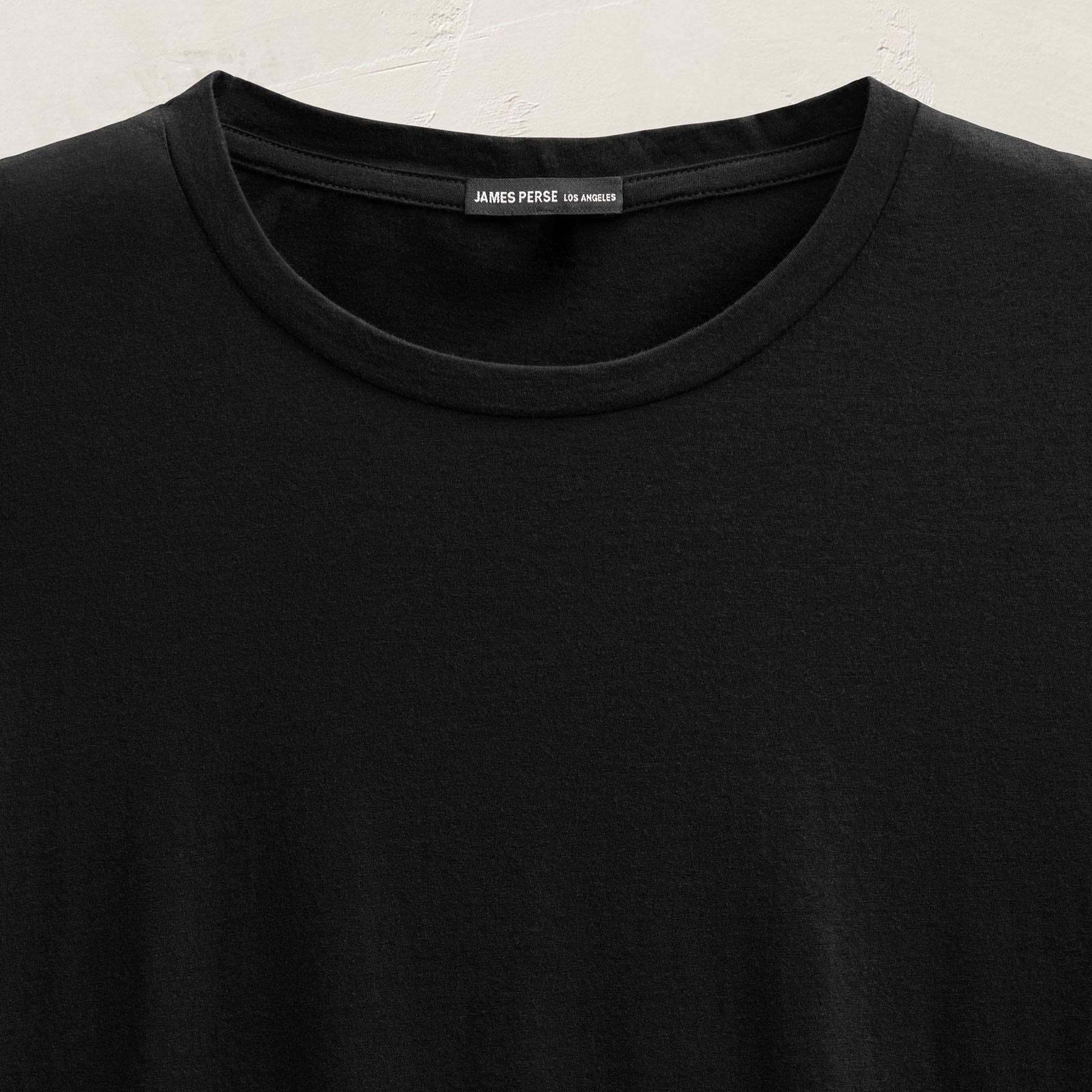 Short Sleeve Elevated Lotus Jersey Crew in Black | James Perse Los Angeles FLAT