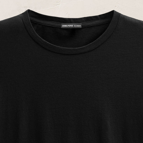 Short Sleeve Elevated Lotus Jersey Crew in Black | James Perse Los Angeles