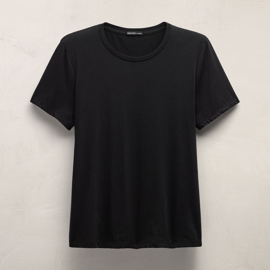 Luxe Lotus Jersey Crew in Black | James Perse Los Angeles