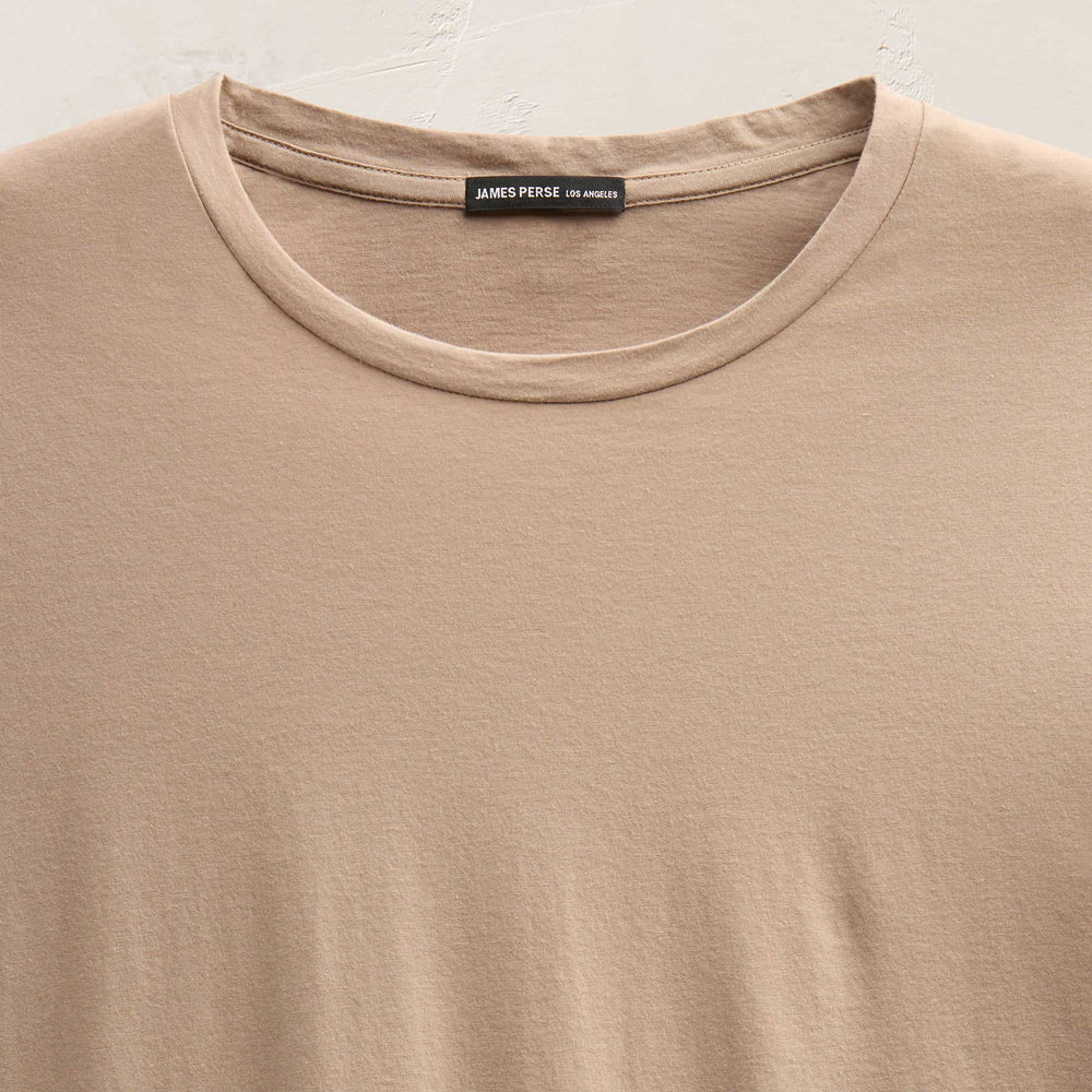 Short Sleeve Elevated Lotus Jersey Crew in Coffee | James Perse Los Angeles FLAT