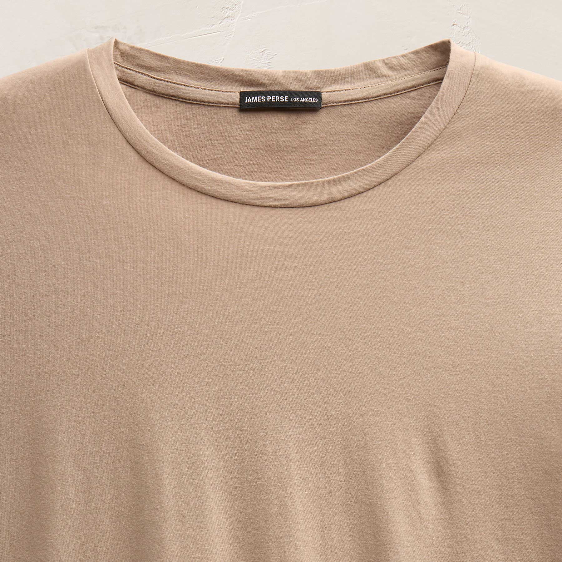 Short Sleeve Elevated Lotus Jersey Crew in Coffee | James Perse Los Angeles FLAT