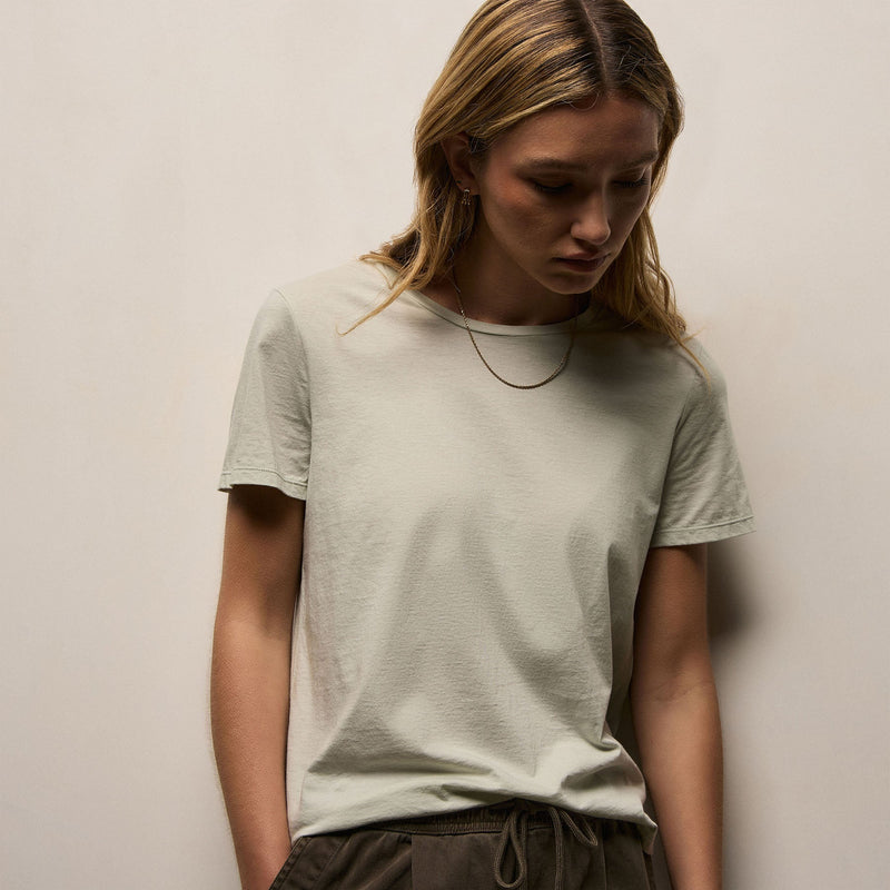 Luxe Lotus Jersey Crew in Celery | James Perse Los Angeles