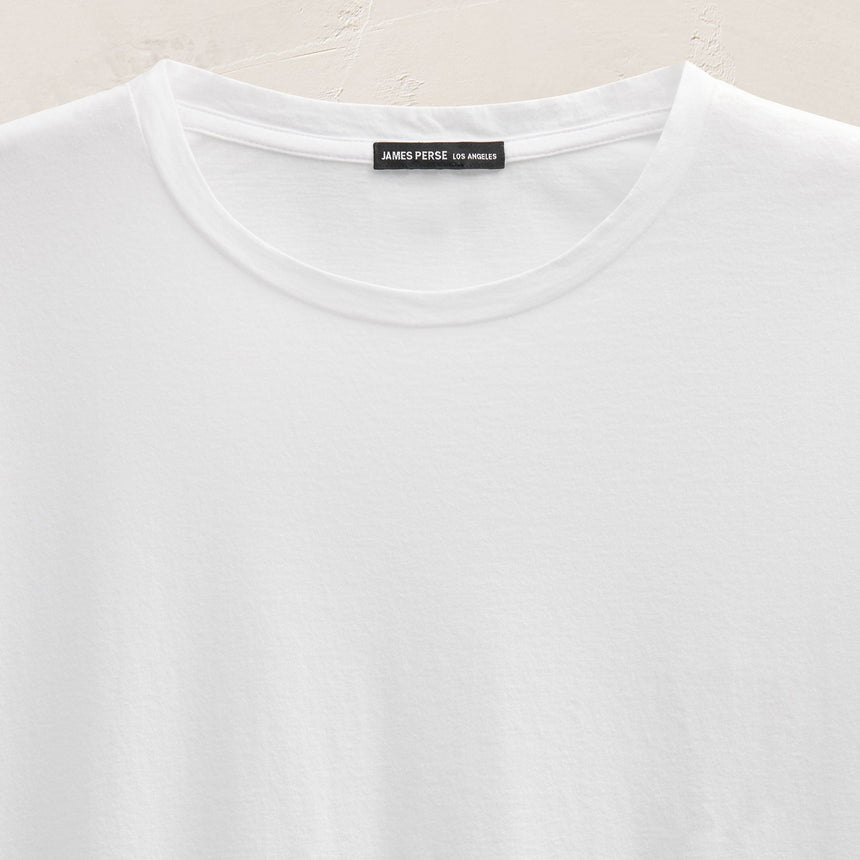 Short Sleeve Elevated Lotus Jersey Crew in White | James Perse Los Angeles FLAT