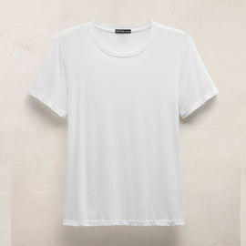 Luxe Lotus Jersey Crew in White | James Perse Los Angeles