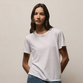 Luxe Lotus Jersey Crew in White | James Perse Los Angeles