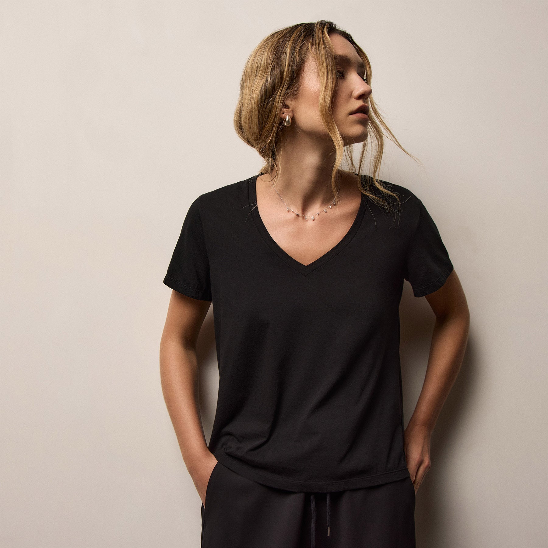 Luxe Lotus Jersey V Neck