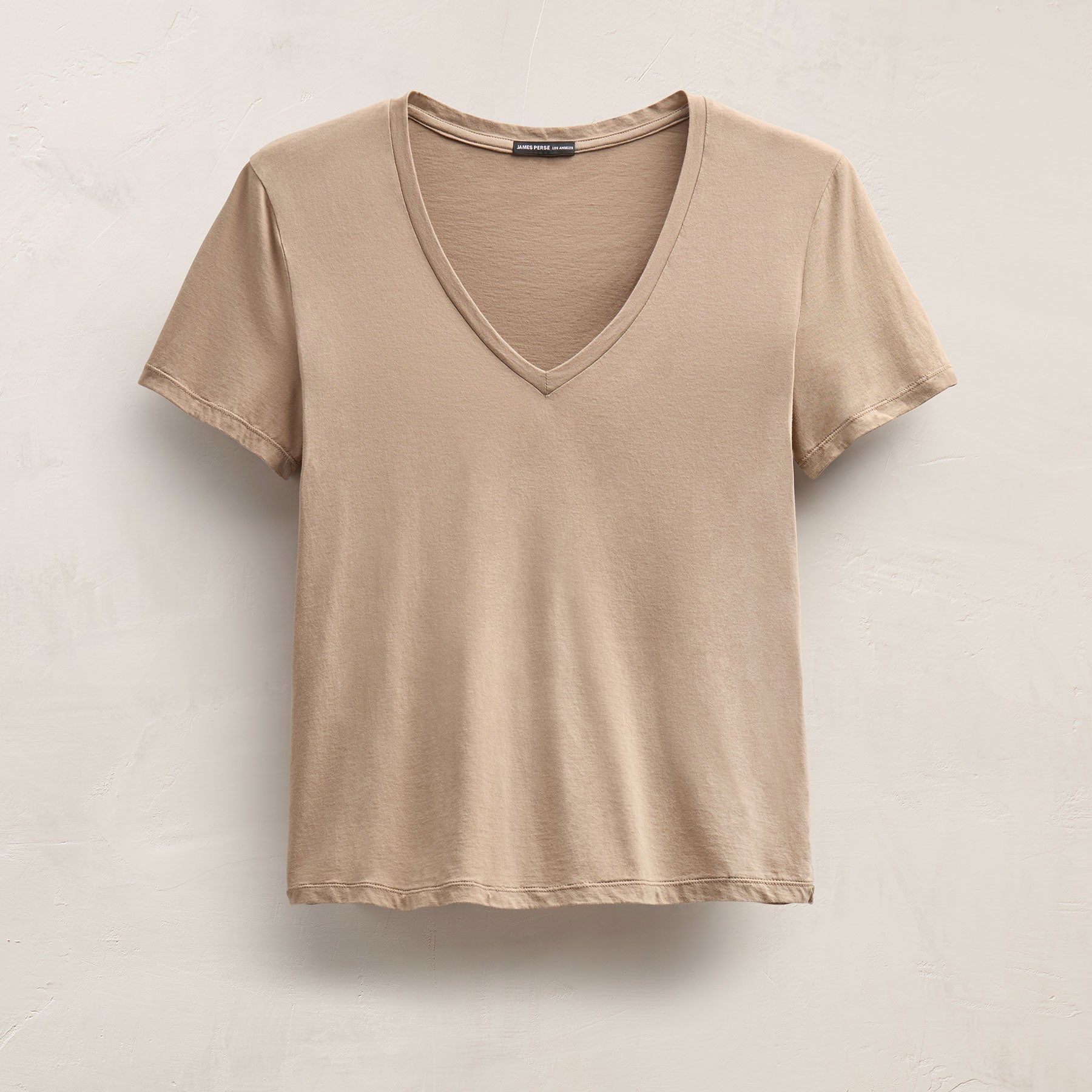 Sheer Slub Casual V Neck - White | James Perse Los Angeles