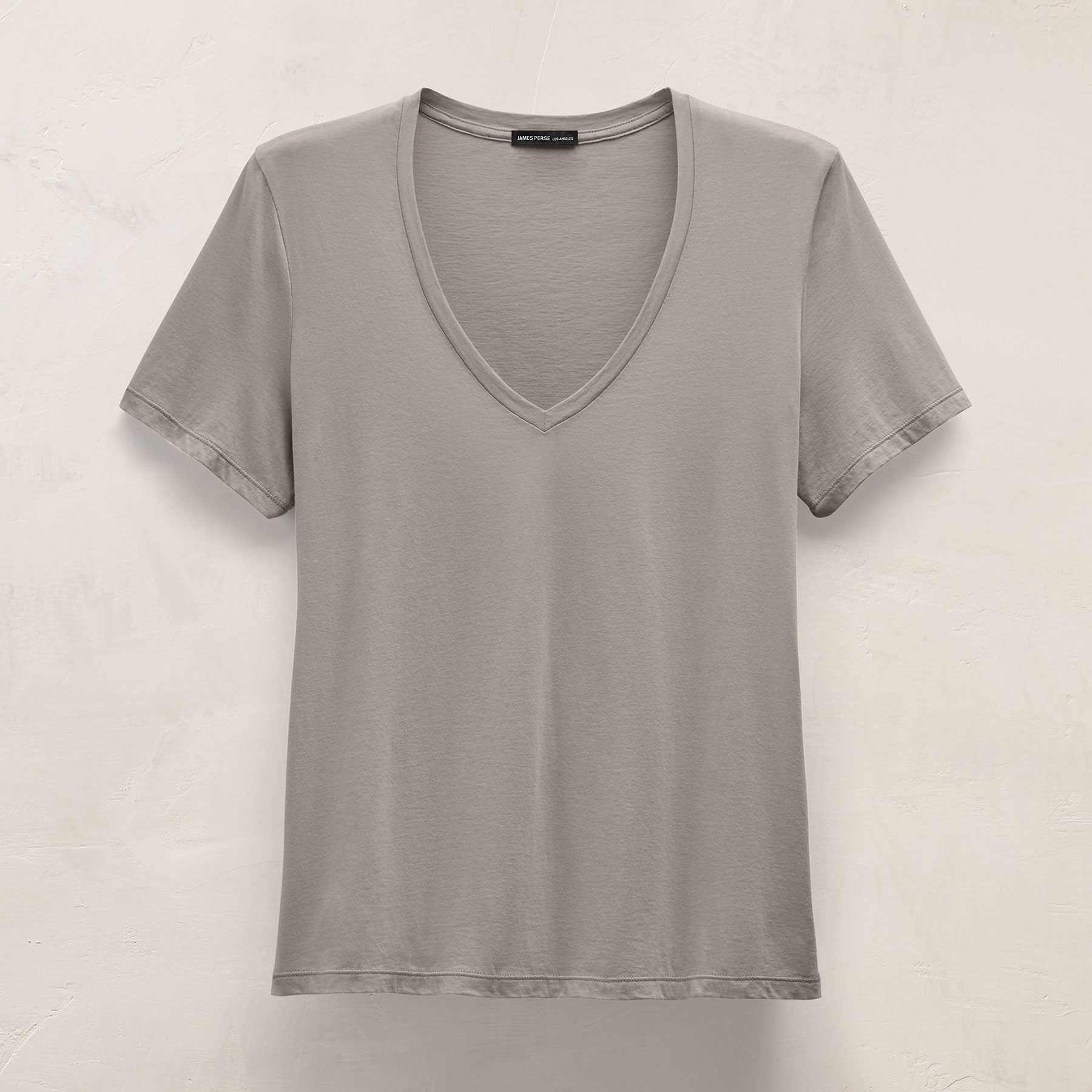 Luxe Lotus Jersey V Neck in Fog | James Perse Los Angeles