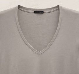 Luxe Lotus Jersey V Neck in Fog | James Perse Los Angeles