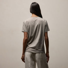 Luxe Lotus Jersey V Neck in Fog | James Perse Los Angeles