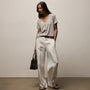 Luxe Lotus Jersey V Neck in Fog | James Perse Los Angeles