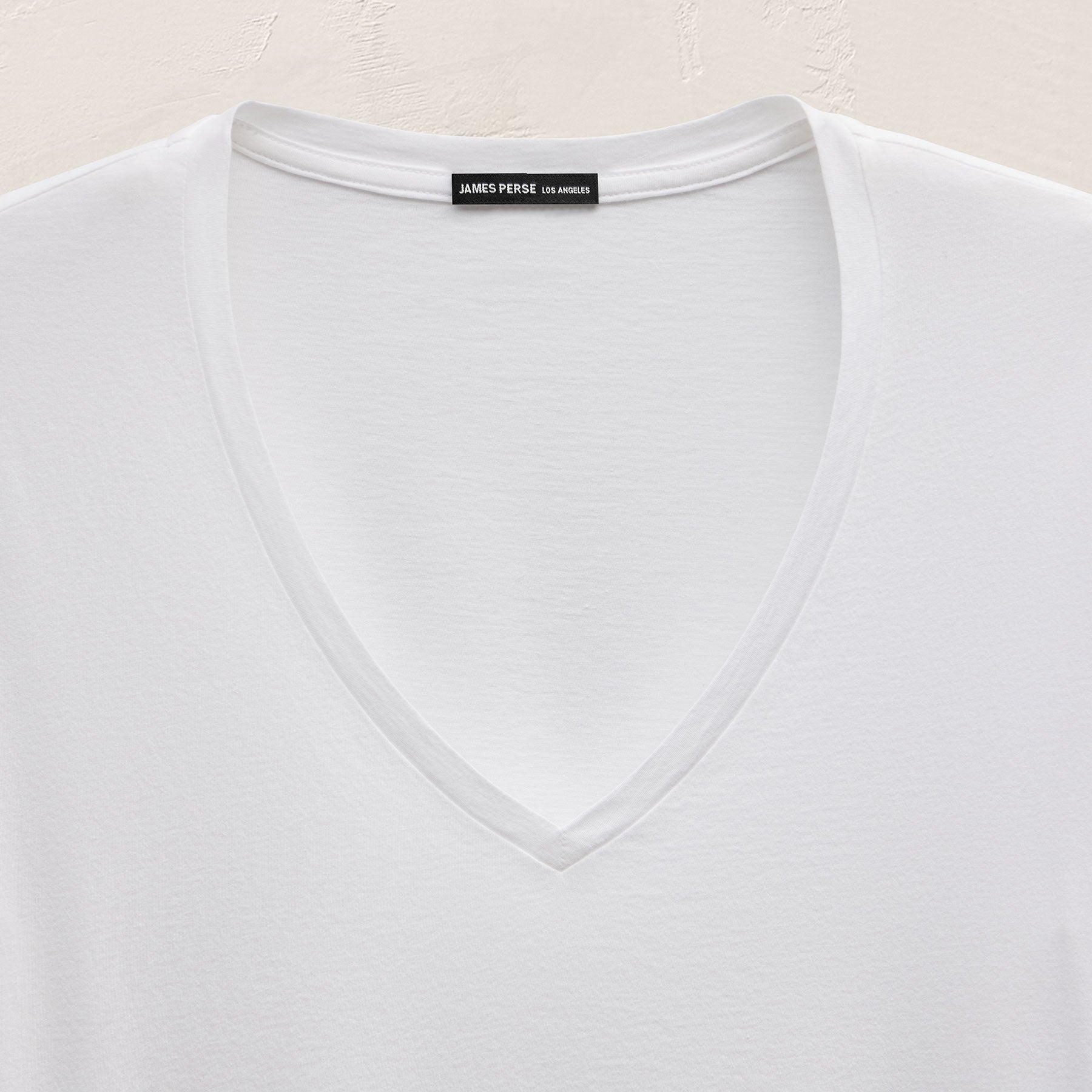 Luxe Lotus Jersey V Neck in White | James Perse Los Angeles