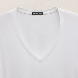 Luxe Lotus Jersey V Neck in White | James Perse Los Angeles