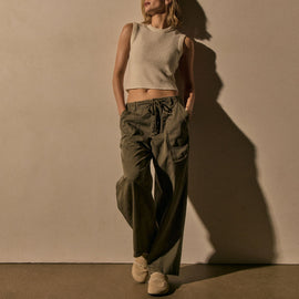 Button Shoulder Sweater Vest in Ivory | James Perse Los Angeles