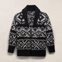 Chalet Intarsia Cardigan in Black/Heather Grey | James Perse Los Angeles