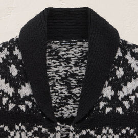 Chalet Intarsia Cardigan in Black/Heather Grey | James Perse Los Angeles