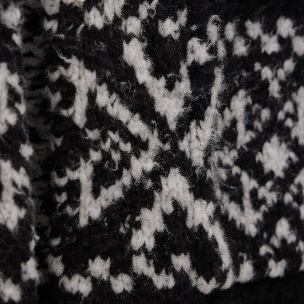 Chalet Intarsia Cardigan in Black/Heather Grey | James Perse Los Angeles