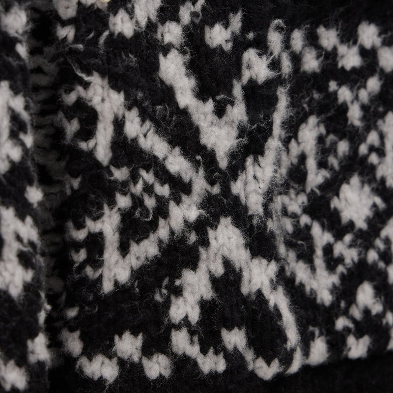 Chalet Intarsia Cardigan in Black/Heather Grey | James Perse Los Angeles