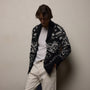 Chalet Intarsia Cardigan in Black/Heather Grey | James Perse Los Angeles / Mens