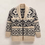 Intarsia Cardigan in Ivory/Black | James Perse Los Angeles