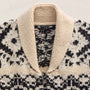 Intarsia Cardigan in Ivory/Black | James Perse Los Angeles
