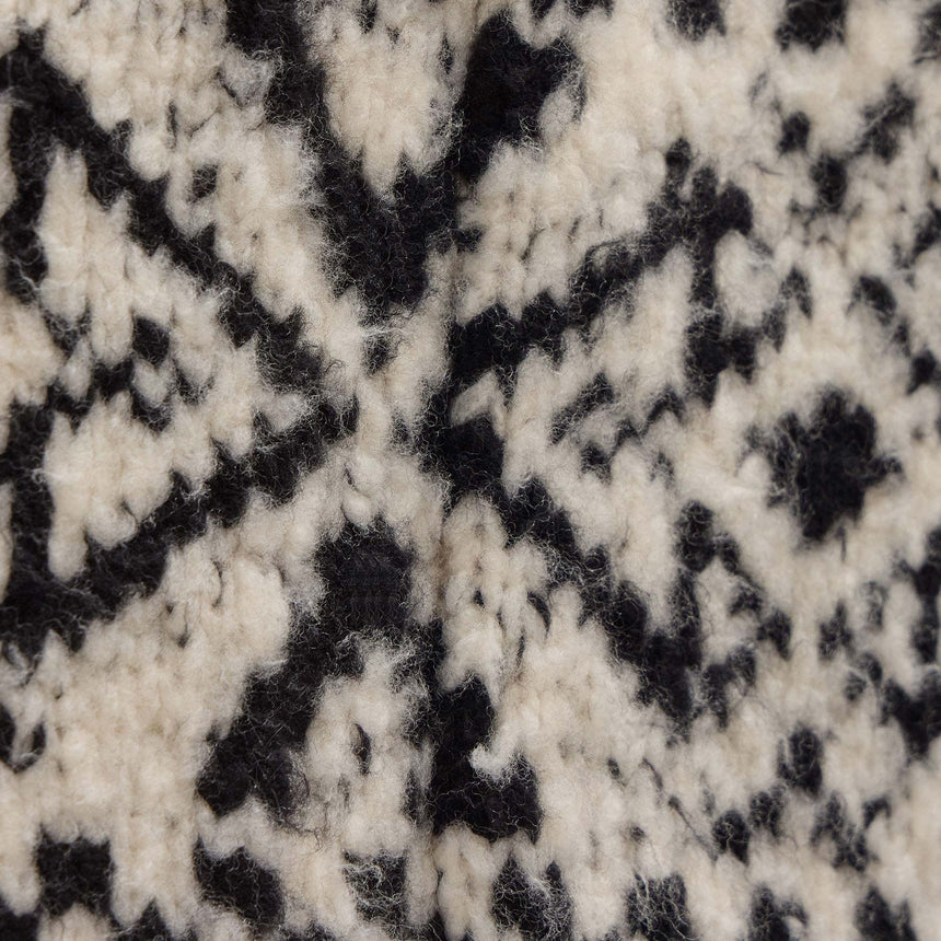 Intarsia Cardigan in Ivory/Black | James Perse Los Angeles FLAT